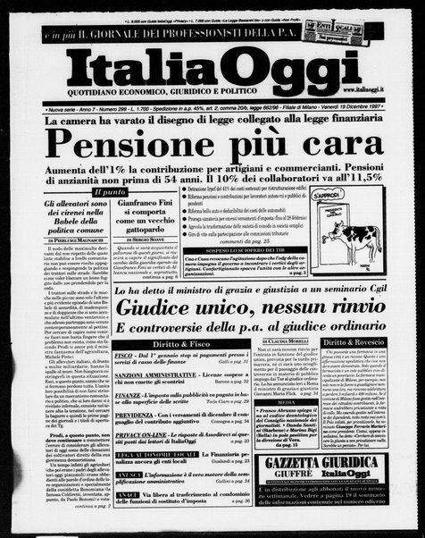 Italia oggi : quotidiano di economia finanza e politica